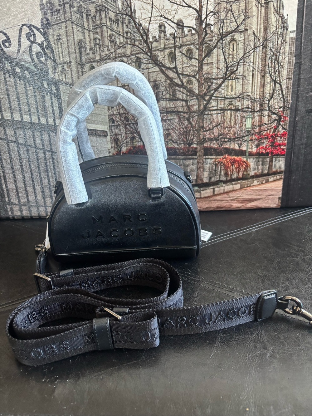 Marc Jacobs Black Mini Dome Crossbody with Detachable Strap